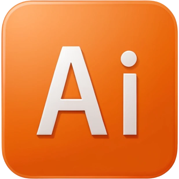 Adobe Illustrator logo, orange square with rounded corners, bold white 'Ai' letters, simple and recognizable emoji