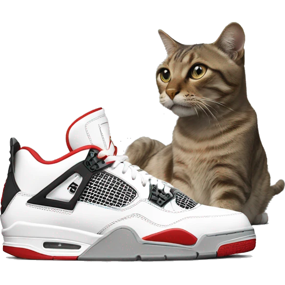 cat and Nike air Jordan 4 emoji