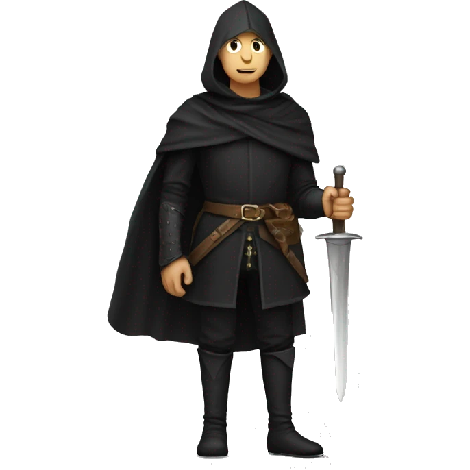 guy with black medieval clothes and daggers rose emoji