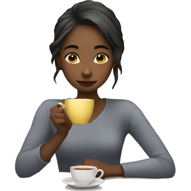 Girl sipping tea emoji