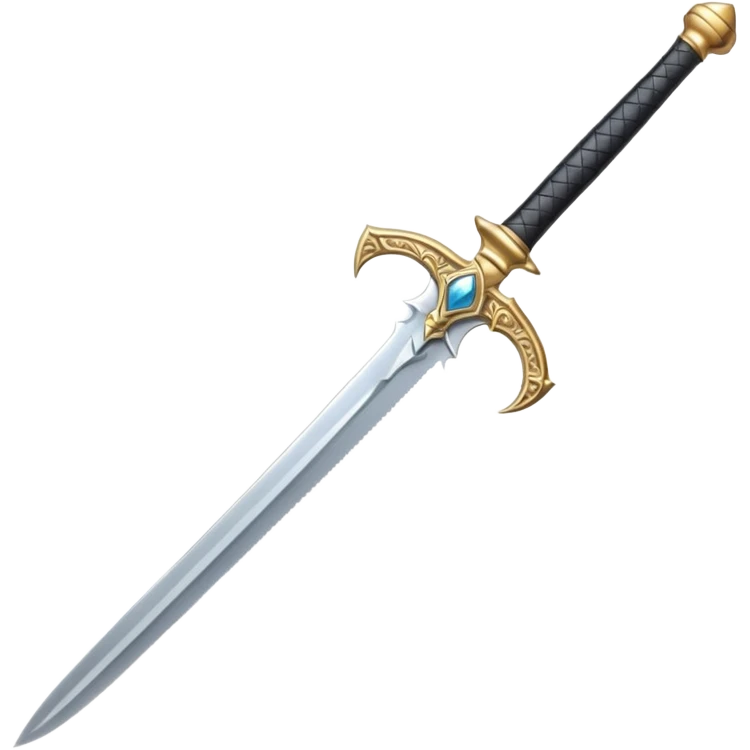 Double-edged arched sword with emoji