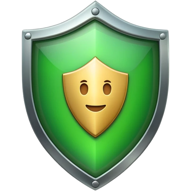 apple style emoji of a shield and checkmark, alternate version, representing Zuverlässig (reliable) emoji