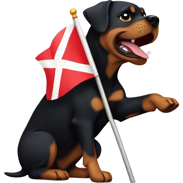 Rottweiler waving a chequred flag emoji