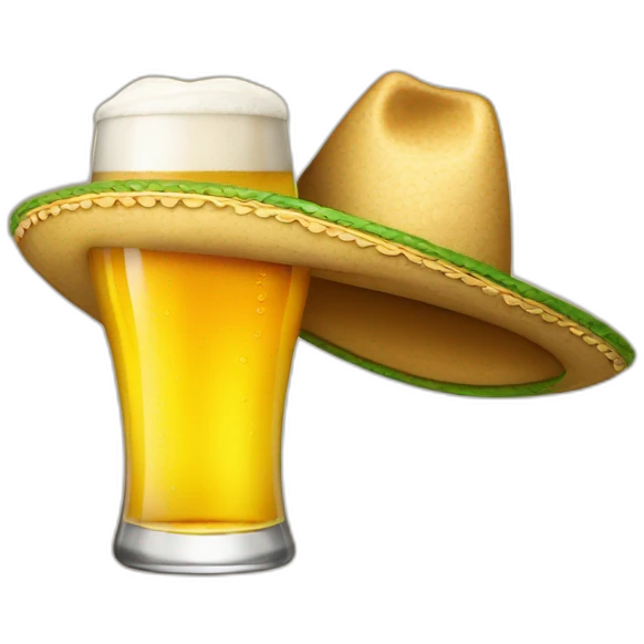 cerveza con sombrero emoji