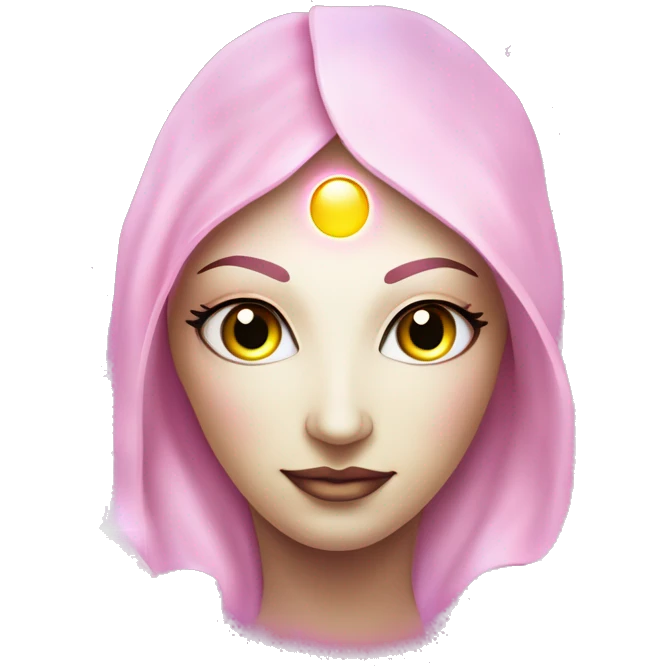 Pleiadian radiant glowing diva woman female third eye pink emoji