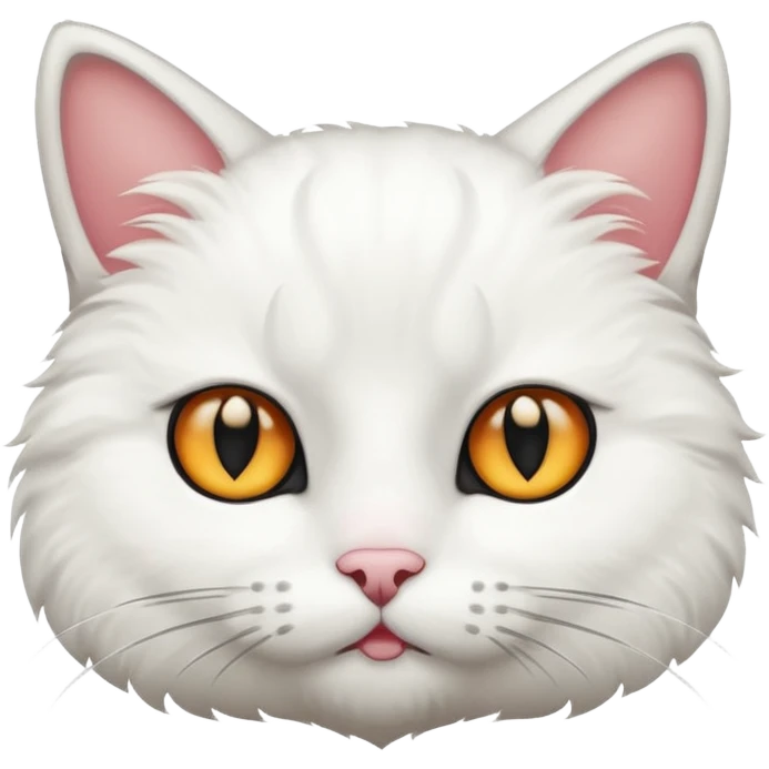 white cat black eyes emoji