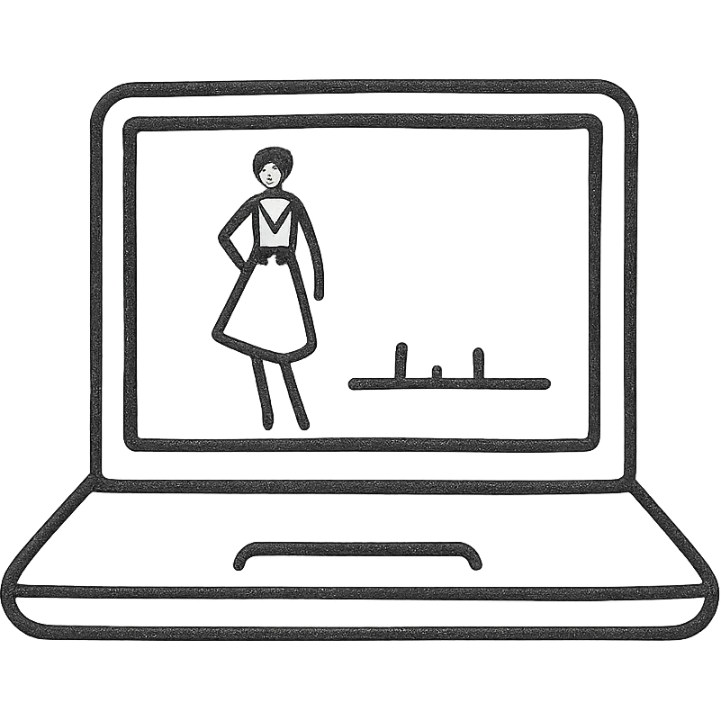 Laptop with Fashion Sketch + Timeline Bar emoji
