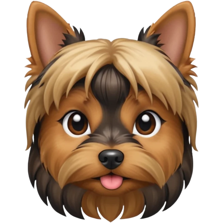 a Yorkshire Terrier face with ponytail  emoji
