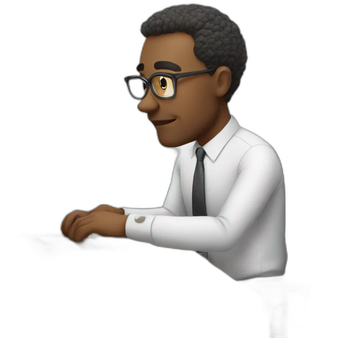 man working hard in office emoji