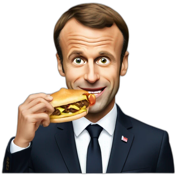 emmanuel macron eating emoji
