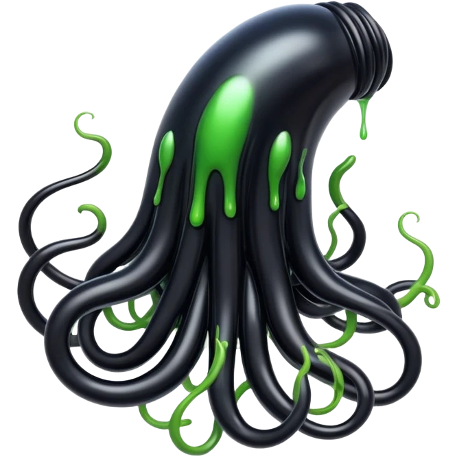 Pitch Black Liquid Oozing around in tendrils emoji