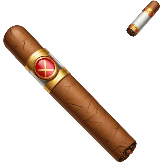 cigar with a prohibition symbol in ios style horizontaly emoji