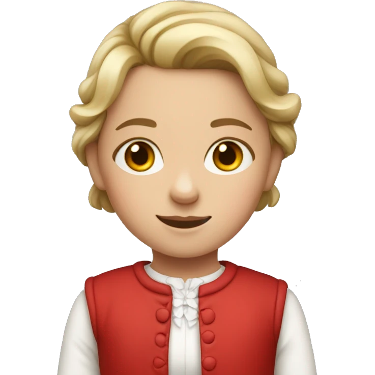 White Little girl wearing red overhall  emoji