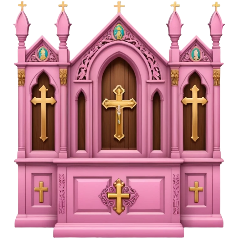 make a catholic confessional with very girly pink tones. emoji