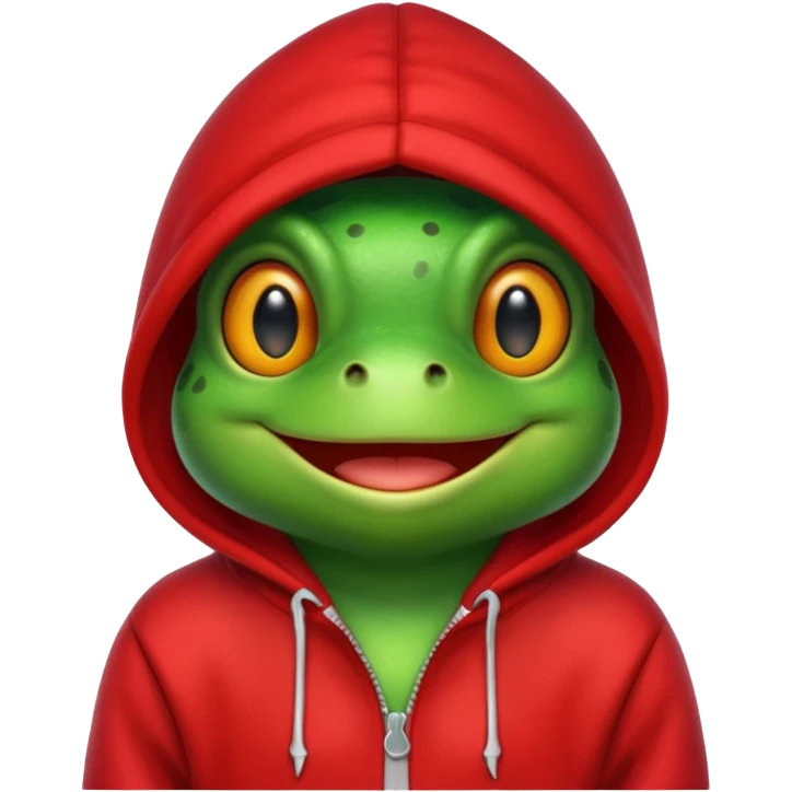 frog in a red hoodie emoji