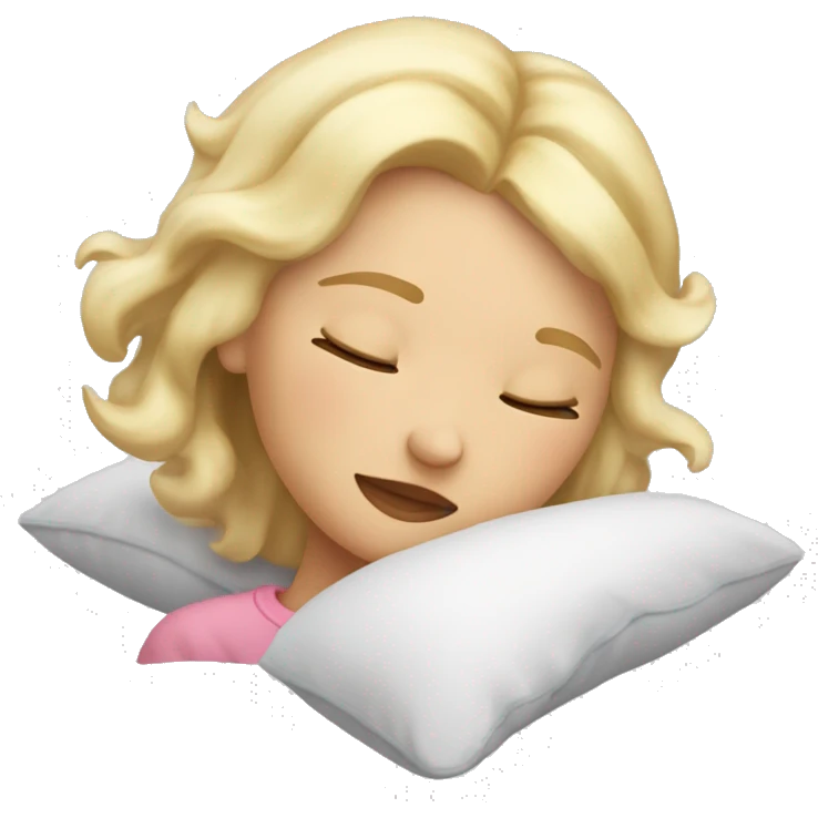pretty blonde girl napping on pilloe emoji