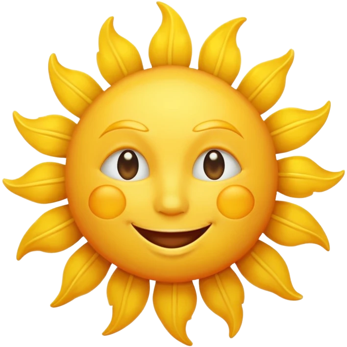 smiling sun emoji, simple and cheerful emoji