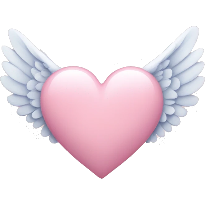 Pastel pink heart with wings emoji