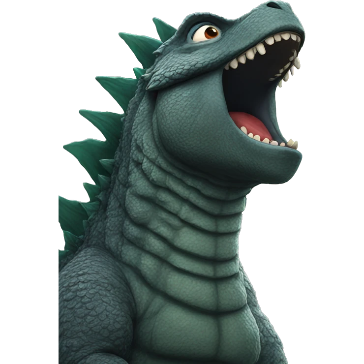 Godzilla crying tears emoji