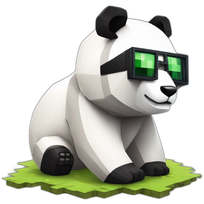 Panda minecraft qui porte des lunettes de soleil et un costards  emoji