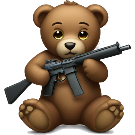 teddy bear holding a gun emoji