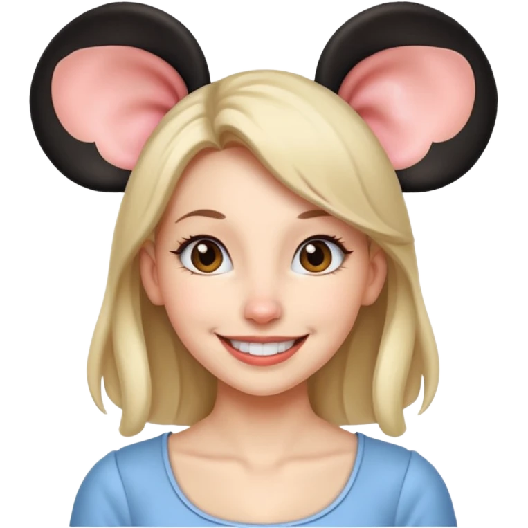 woman with mouse ears emoji