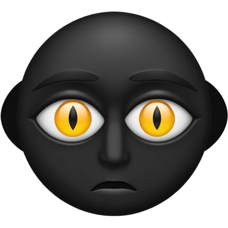 Minimal emoji, single eye made of black metal, pupil replaced by a solid metal number 8, restrained gothic symbolism, avant-garde minimalism, no glow, no neon, flat emoji style, centered, transparent background emoji
