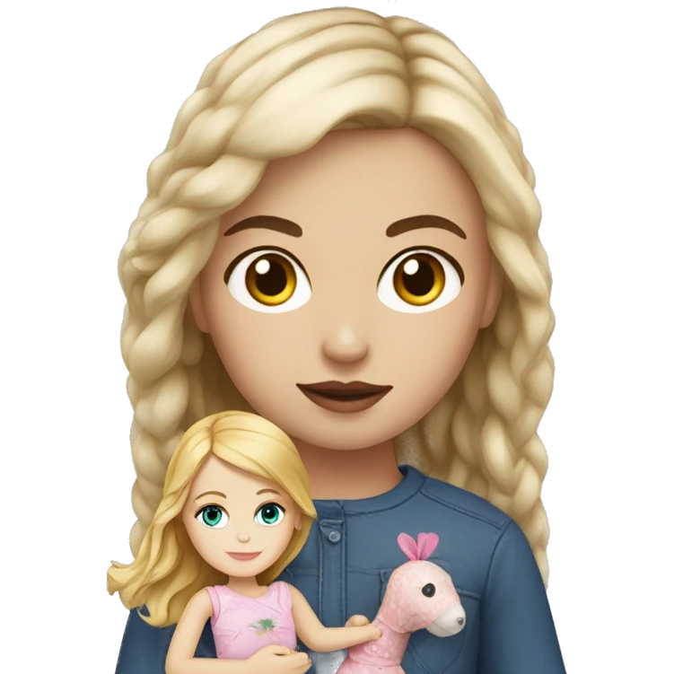 white girl with doll emoji