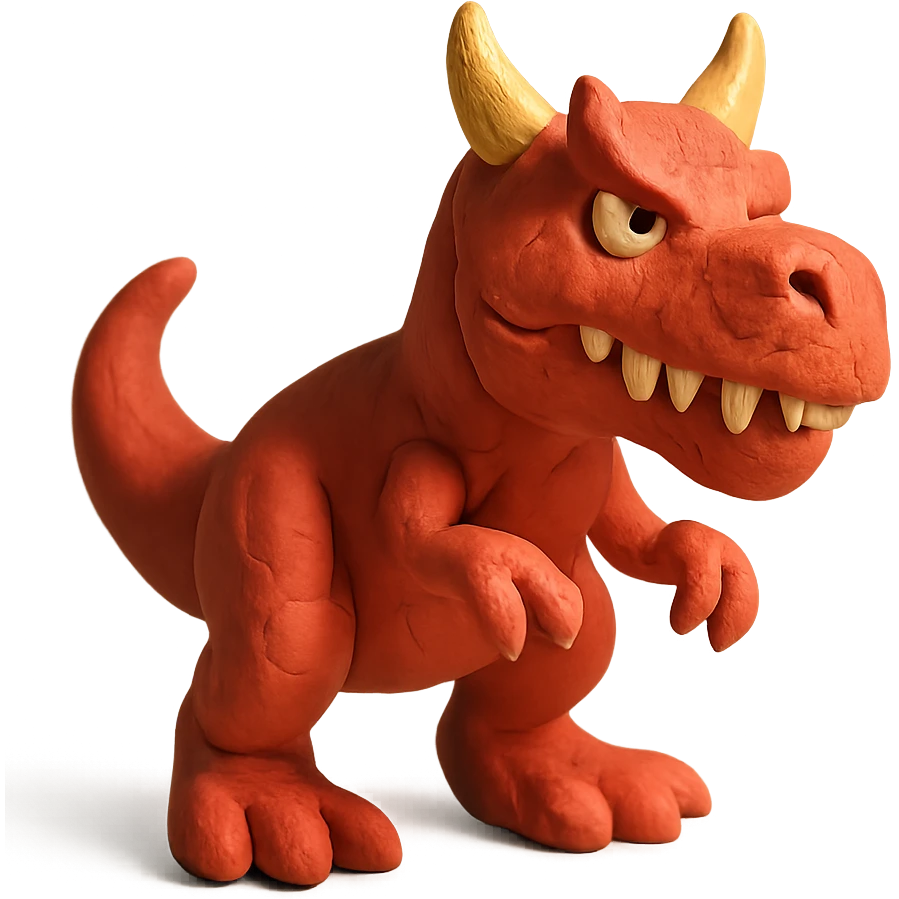 claymation style devil dinosaur emoji