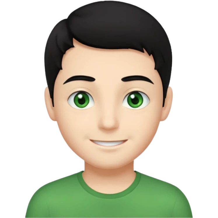 Boy is black hair.   Green eye.    Eyebrows black emoji