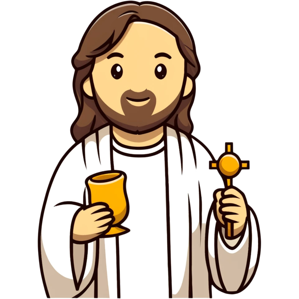 Jesus with the Eucharist at Mass emoji