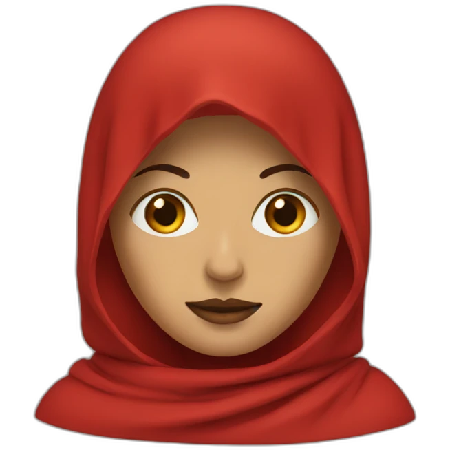 red veiled woman emoji