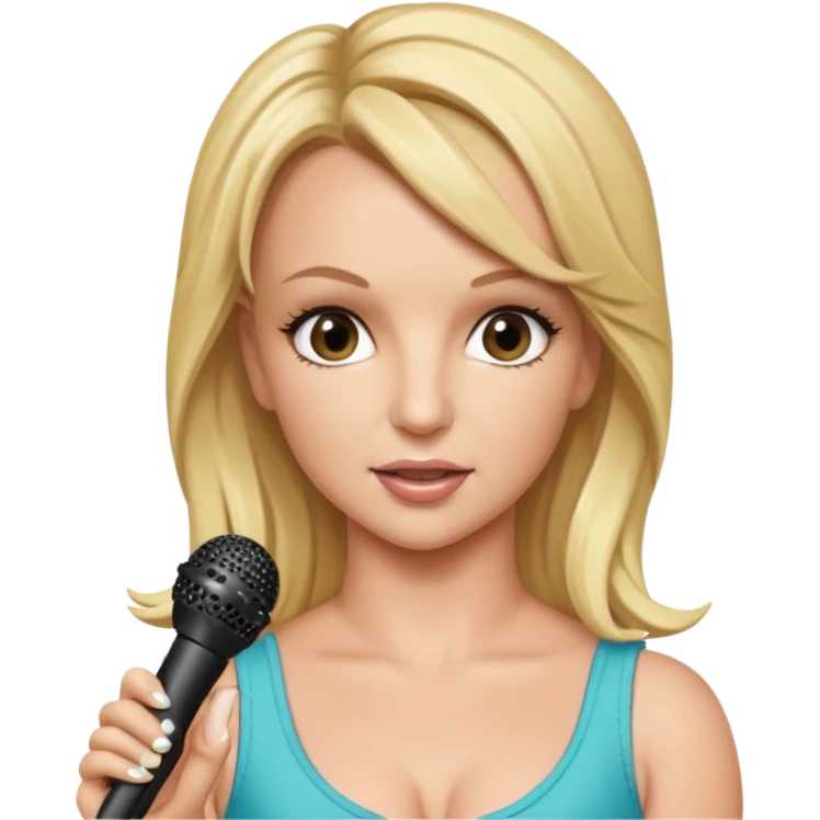 britney spears with microphone emoji