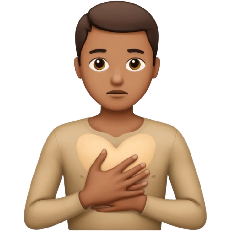 Person holding chest emoji