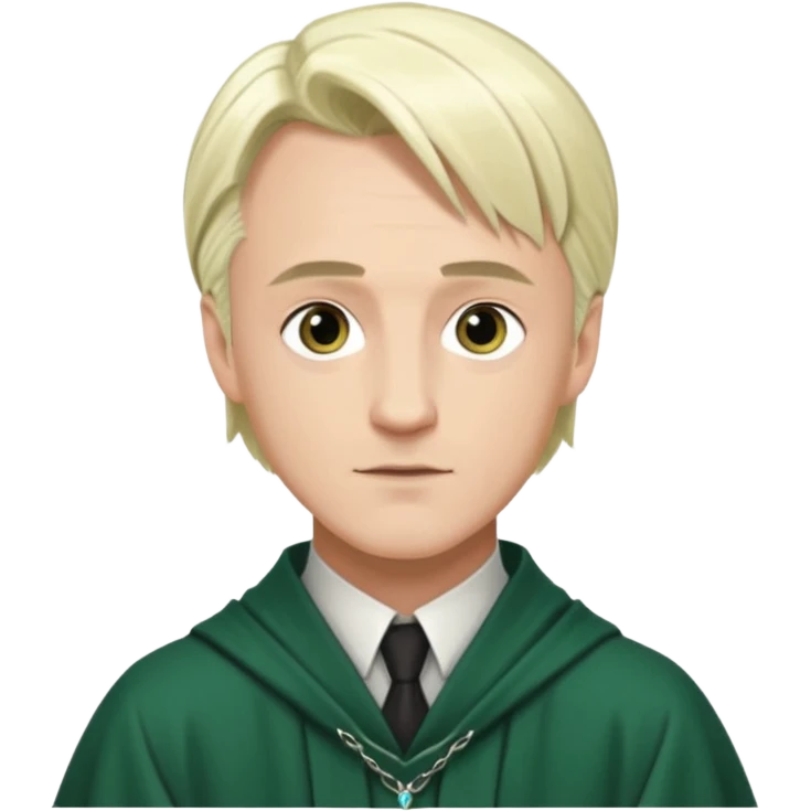 Draco Malfoy, age 37, stylish wizard robes, silver-blond hair, mature emoji