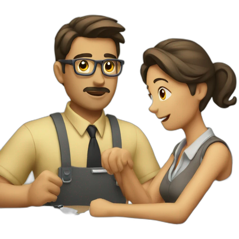 pareja trabajando emoji