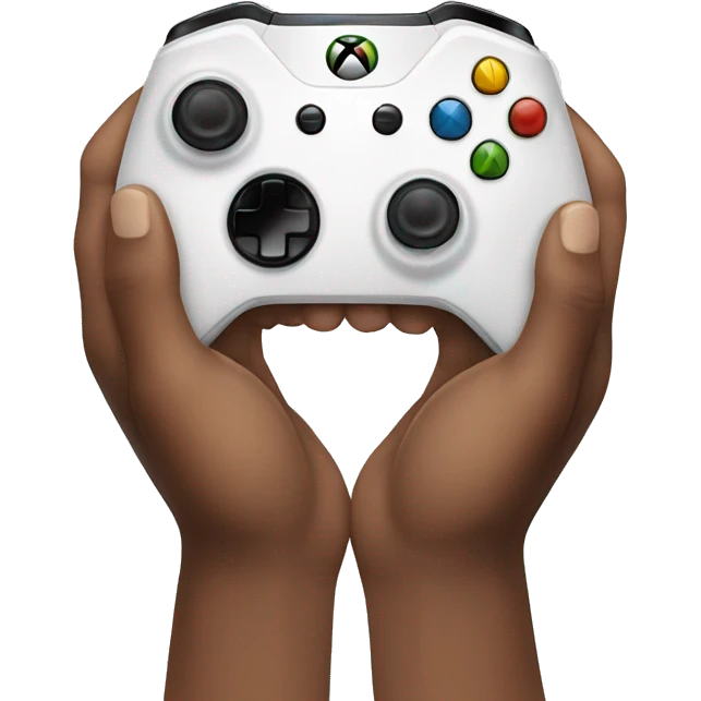 A hand holding an xbox controller emoji