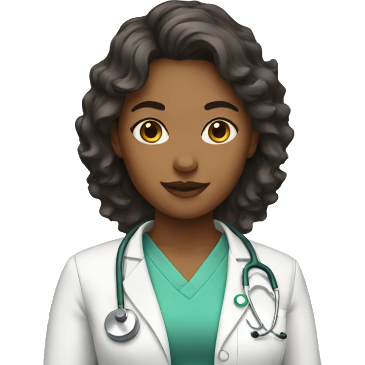 Female doctors with wavy hair emoji
