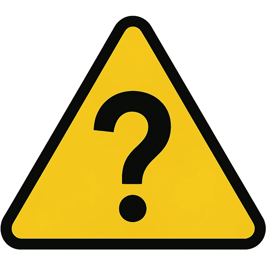 question mark inside a yellow triangle, no text, generic style, representing undefined or unknown warning emoji
