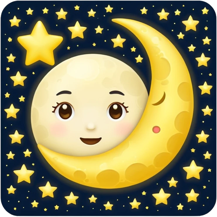 Moon star cute  emoji