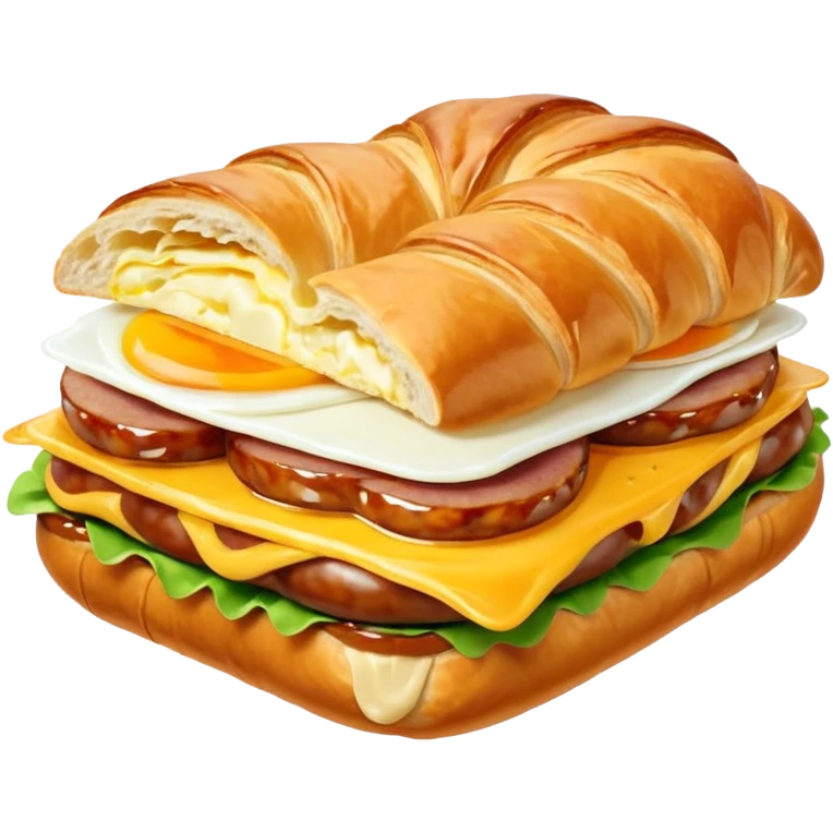 Croissant Saucisse oeuf et fromage emoji