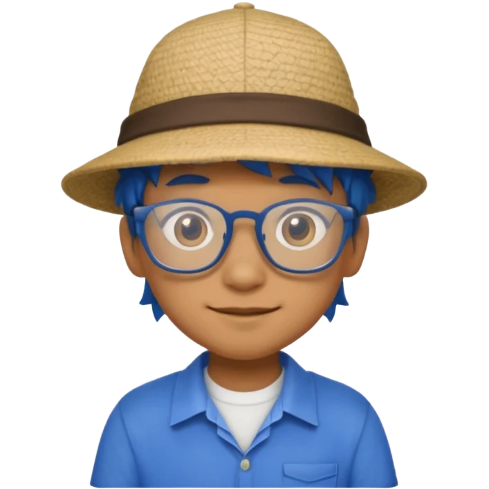 glasses blue dragon with shirt and hat emoji