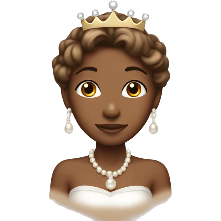 brown princess with pretty pearl crown  emoji