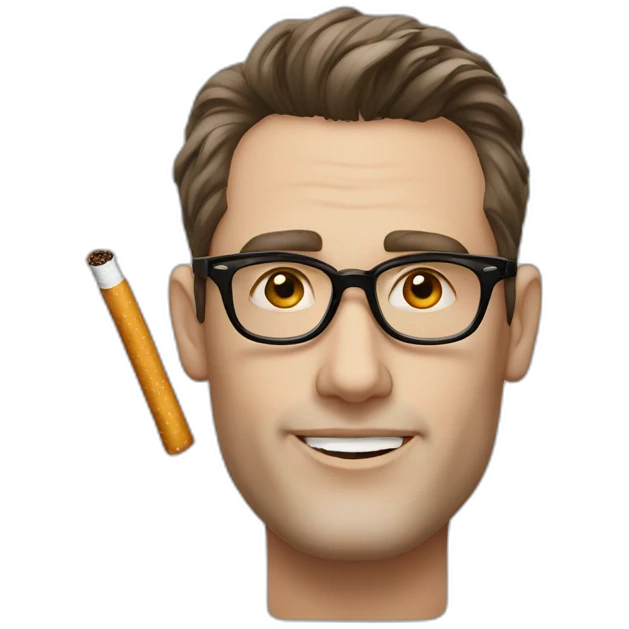 Xavier Dupont de Ligonès lunettes et sa cigarette emoji