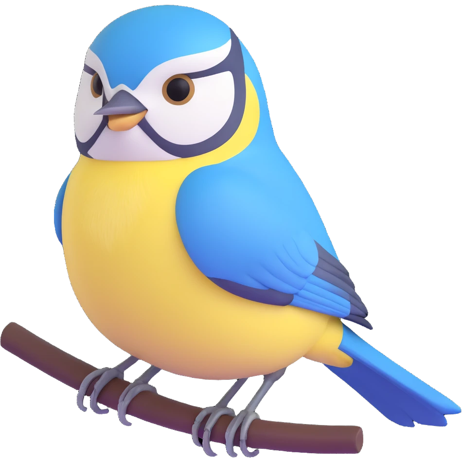 Eurasian blue tit bird emoji