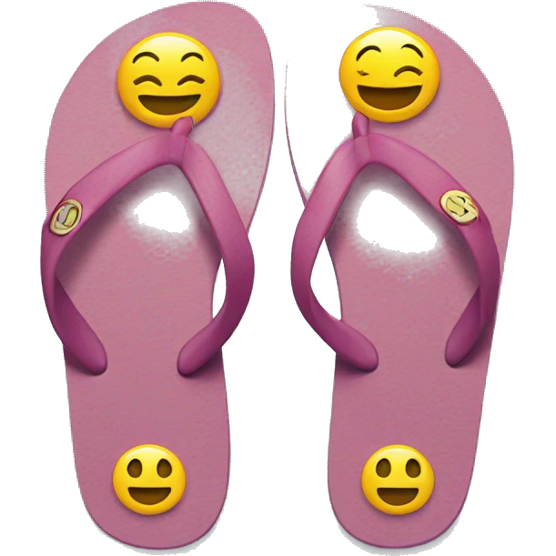smiley with dollar eyes symbol  changed  to flip flops  emoji