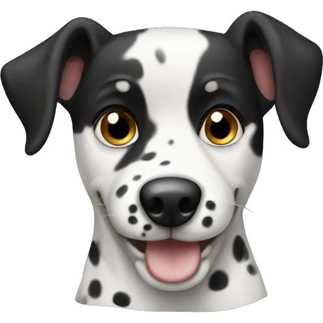 Black and white spotted dog  emoji