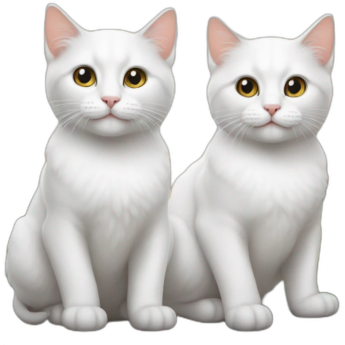 Twin white cats emoji