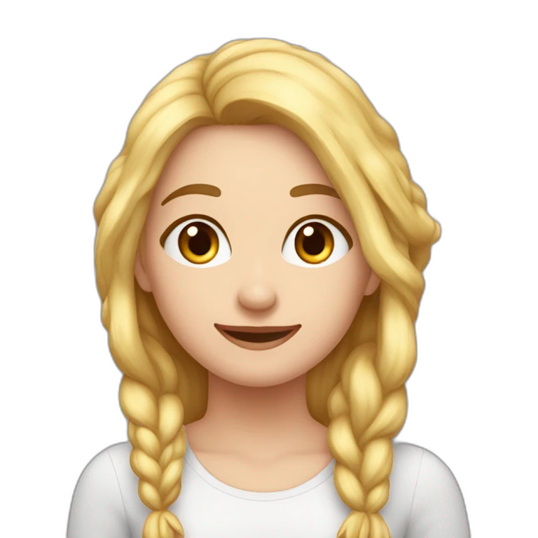Белая девушка с короткими светлыми волосами карим глазами emoji
