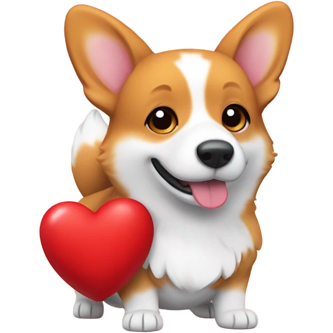 Corgi hugging heart emoji
